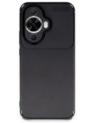 Newface Huawei Nova 12S Kılıf Auto Focus Karbon Kapak - Siyah