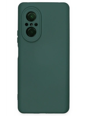 Newface Huawei Nova 9 SE Kılıf Nano içi Kadife Silikon - Koyu Yeşil