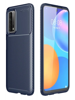 Newface Huawei P Smart 2021 Kılıf Auto Focus Karbon Kapak - Lacivert