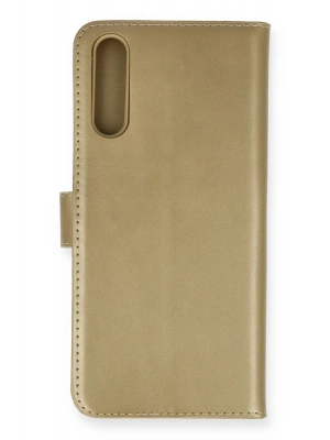 Newface Huawei P Smart S Kılıf Trend S Plus Kapaklı Kılıf - Gold