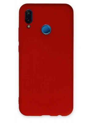 Newface Huawei P20 Lite Kılıf Nano içi Kadife Silikon - Kırmızı
