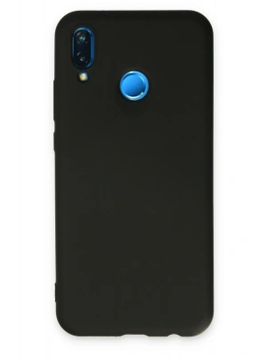 Newface Huawei P20 Lite Kılıf Nano içi Kadife Silikon - Siyah