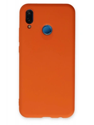 Newface Huawei P20 Lite Kılıf Nano içi Kadife Silikon - Turuncu