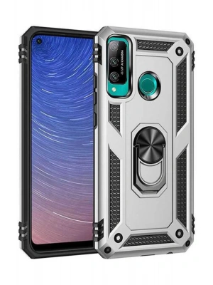 Newface Huawei P40 Lite E Kılıf Sofya Yüzüklü Silikon Kapak - Gümüş