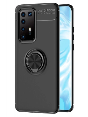 Newface Huawei P40 Pro Kılıf Range Yüzüklü Silikon - Siyah