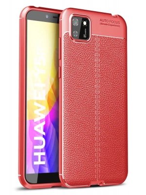 Newface Huawei Y5P Kılıf Auto Focus Kapak - Kırmızı