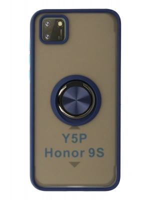 Newface Huawei Y5P Kılıf Montreal Yüzüklü Silikon Kapak - Lacivert