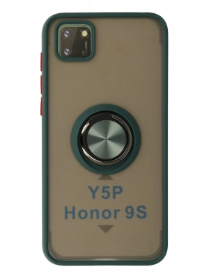 Newface Huawei Y5P Kılıf Montreal Yüzüklü Silikon Kapak - Yeşil