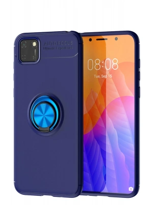 Newface Huawei Y5P Kılıf Range Yüzüklü Silikon - Mavi