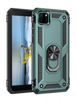 Newface Huawei Y5P Kılıf Sofya Yüzüklü Silikon Kapak - Yeşil