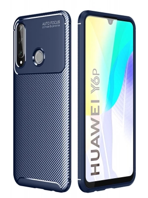 Newface Huawei Y6P Kılıf Auto Focus Karbon Kapak - Lacivert