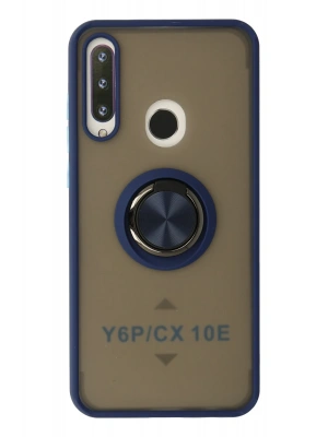 Newface Huawei Y6P Kılıf Montreal Yüzüklü Silikon Kapak - Lacivert