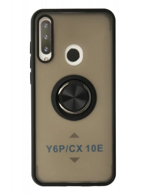 Newface Huawei Y6P Kılıf Montreal Yüzüklü Silikon Kapak - Siyah