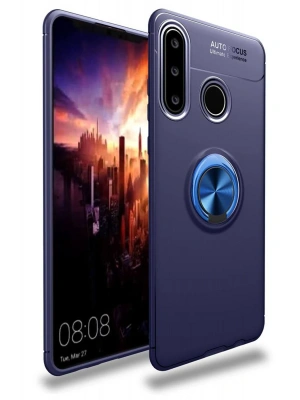 Newface Huawei Y6P Kılıf Range Yüzüklü Silikon - Mavi