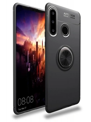 Newface Huawei Y6P Kılıf Range Yüzüklü Silikon - Siyah