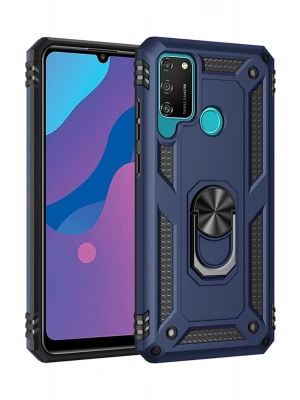 Newface Huawei Y6P Kılıf Sofya Yüzüklü Silikon Kapak - Lacivert