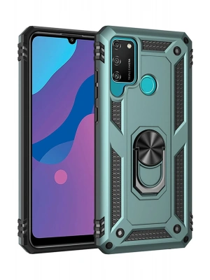 Newface Huawei Y6P Kılıf Sofya Yüzüklü Silikon Kapak - Yeşil