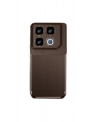 Newface İnfinix GT 20 Pro Kılıf Auto Focus Karbon Kapak - Kahverengi