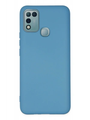 Newface İnfinix Hot 10 Play Kılıf Nano içi Kadife Silikon - Mavi