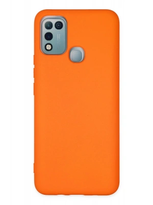 Newface İnfinix Hot 10 Play Kılıf Nano içi Kadife Silikon - Turuncu