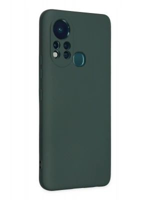 Newface İnfinix Hot 11s Kılıf Nano içi Kadife Silikon - Koyu Yeşil