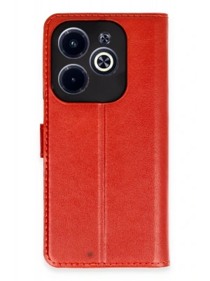 Newface İnfinix Hot 40 Kılıf Trend S Plus Kapaklı Kılıf - Kırmızı