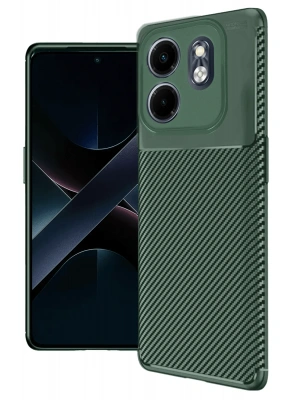 Newface İnfinix Smart 9 Kılıf Auto Focus Karbon Kapak - Koyu Yeşil