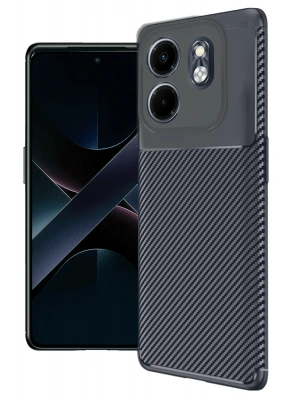 Newface İnfinix Smart 9 Kılıf Auto Focus Karbon Kapak - Lacivert