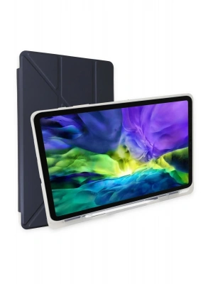 Newface iPad 10.2 (8.nesil) Kılıf Kalemlikli Mars Tablet Kılıfı - Lacivert