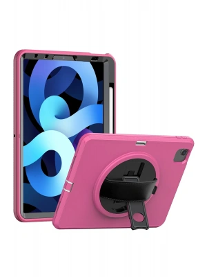 Newface iPad 2022 10.9 (10.nesil) Kılıf Hand Strap Tablet Kılıfı - Pembe