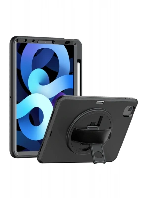 Newface iPad 2022 10.9 (10.nesil) Kılıf Hand Strap Tablet Kılıfı - Siyah