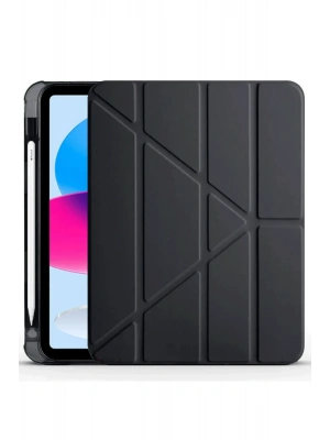 Newface iPad 2022 10.9 (10.nesil) Kılıf Kalemlikli Mars Tablet Kılıfı - Siyah