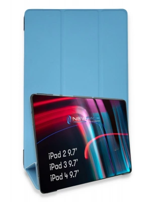 Newface iPad 4 9.7 Kılıf Tablet Smart Kılıf - Mavi