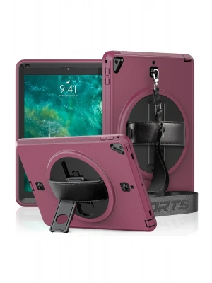 Newface iPad 5 Air 9.7 Kılıf Strap-C Otterbox Tablet Kapak - Mürdüm