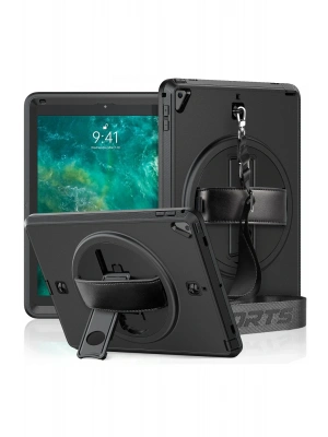 Newface iPad 5 Air 9.7 Kılıf Strap-C Otterbox Tablet Kapak - Siyah