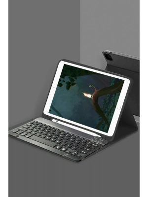 Newface iPad Air 11 (2024) Kılıf KC01 Smart Klavyeli Tablet Kılıfı - Siyah