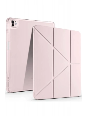 Newface iPad Air 13 (2024) Kılıf Kalemlikli Mars Tablet Kılıfı - Rose Gold
