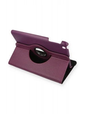 Newface iPad Mini 1 Kılıf 360 Tablet Deri Kılıf - Mürdüm