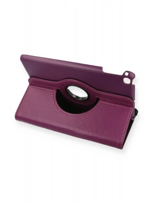 Newface iPad Mini 4 Kılıf 360 Tablet Deri Kılıf - Mürdüm