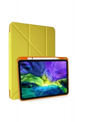 Newface iPad Pro 11 (2018) Kılıf Kalemlikli Mars Tablet Kılıfı - Açık Sarı