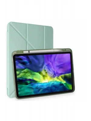 Newface iPad Pro 11 (2024) Kılıf Kalemlikli Mars Tablet Kılıfı - Açık Yeşil