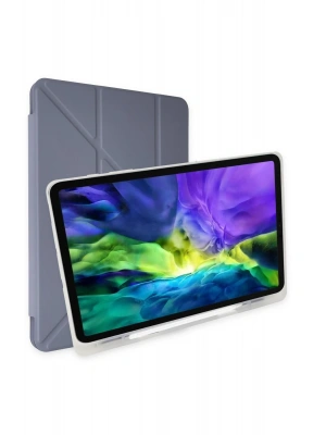 Newface iPad Pro 12.9 (2021) Kılıf Kalemlikli Mars Tablet Kılıfı - Lavender