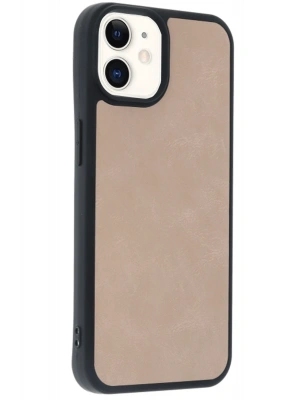 Newface iPhone 11 Kılıf Aras Deri Kapak - Pudra