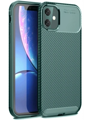 Newface iPhone 11 Kılıf Auto Focus Karbon Kapak - Koyu Yeşil