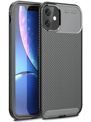 Newface iPhone 11 Kılıf Auto Focus Karbon Kapak - Siyah