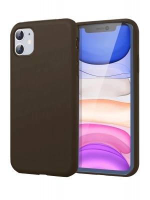 Newface iPhone 11 Kılıf First Silikon - Kahverengi