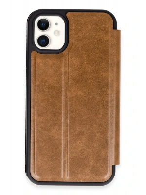 Newface iPhone 11 Kılıf Flip Cover - Taba