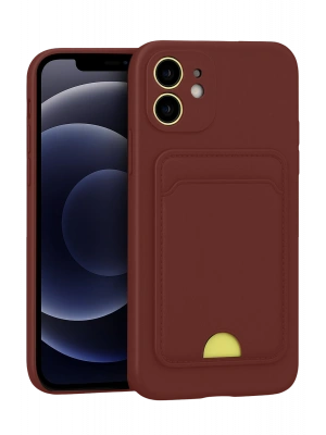 Newface iPhone 11 Kılıf Kelvin Kartvizitli Silikon - Bordo