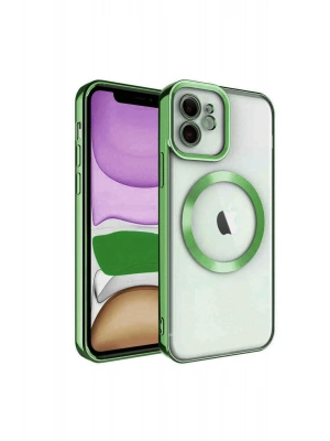 Newface iPhone 11 Kılıf Kross Magneticsafe Kapak - Koyu Yeşil