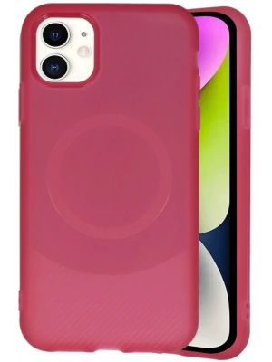 Newface iPhone 11 Kılıf Maya Karbon Kapak - Bordo